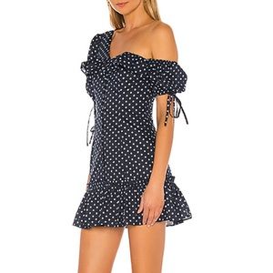 MAJORELLA- Sonia Mini Dress in Blue Dot